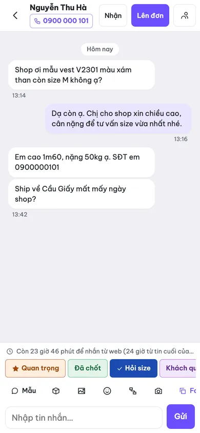 Trên điện thoại trên điện thoại